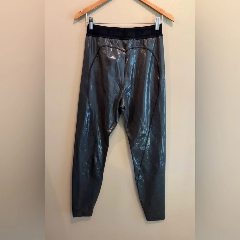 Pink Active Charcoal Black Metallic Leggings
